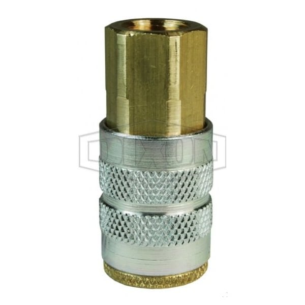 DQC DF Industrial Semi-Auto Pneumatic Coupler, 1/8-27 Nominal, NPTF Female Coupler x Push-On Barb En